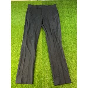 H&M Mens Navy Dress Pants Formal Trousers Suit Pants Flat Front Straight Leg 33R